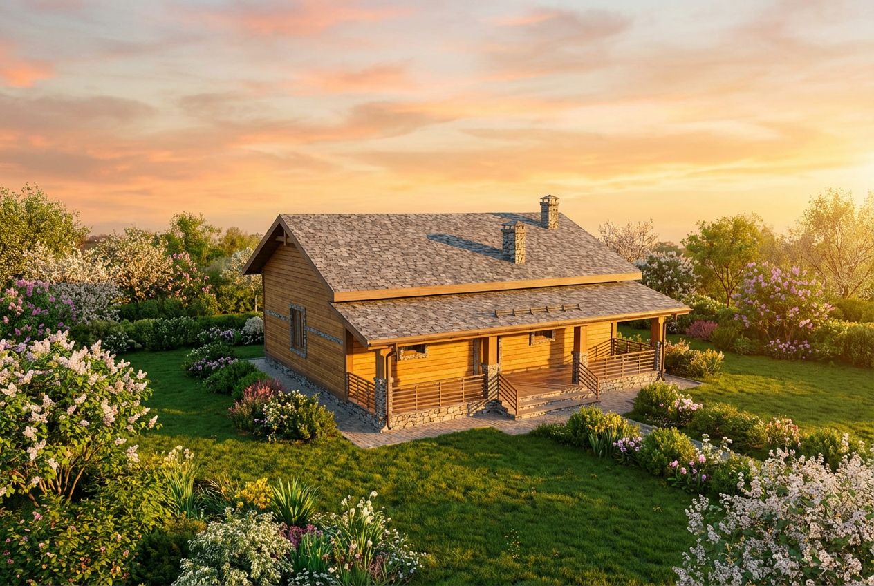 Jardí Exuberant de Primavera a l'Hora Daurada