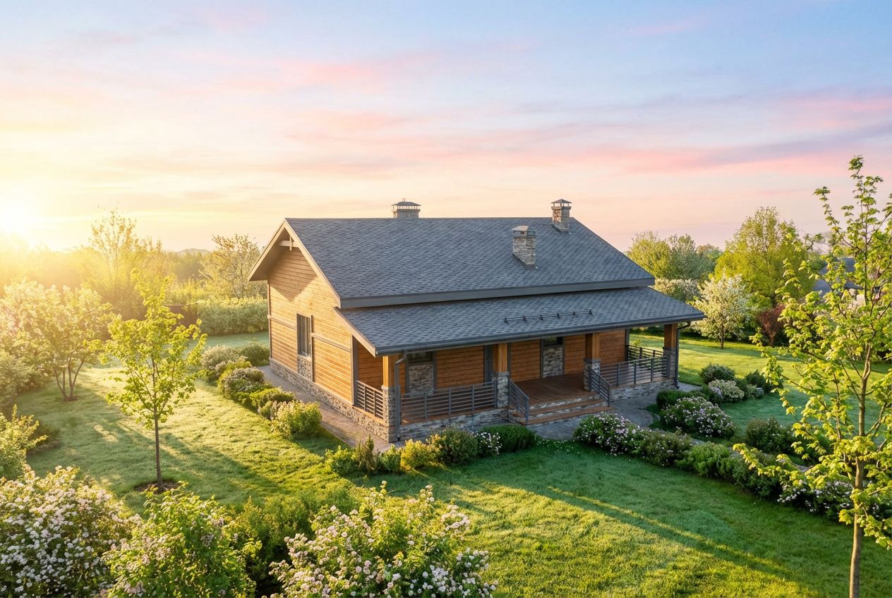 Jardín Exuberante de Primavera por la Mañana