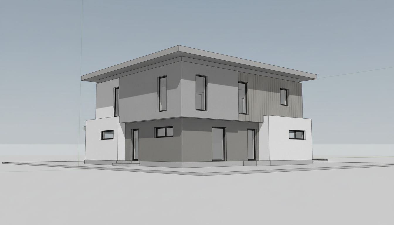 Before - 3D House Exterior to Photorealism