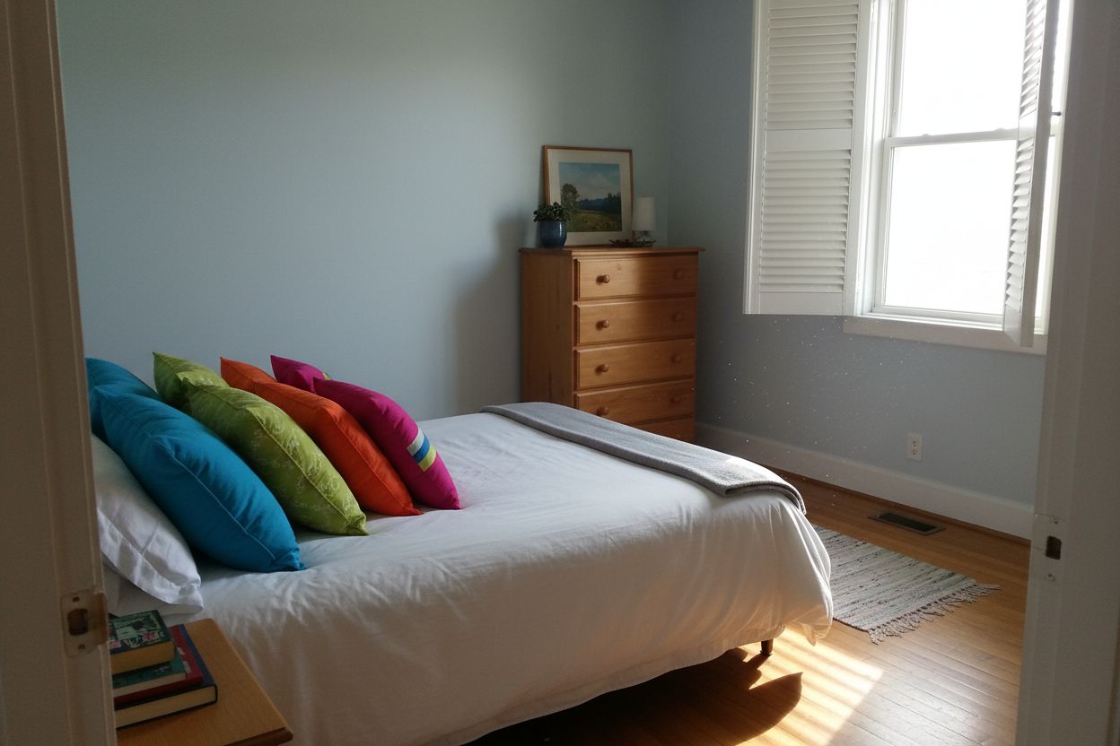 Before - Test wall colors & wallpapers.