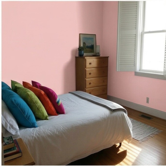 Guest Bedroom with Blush walls