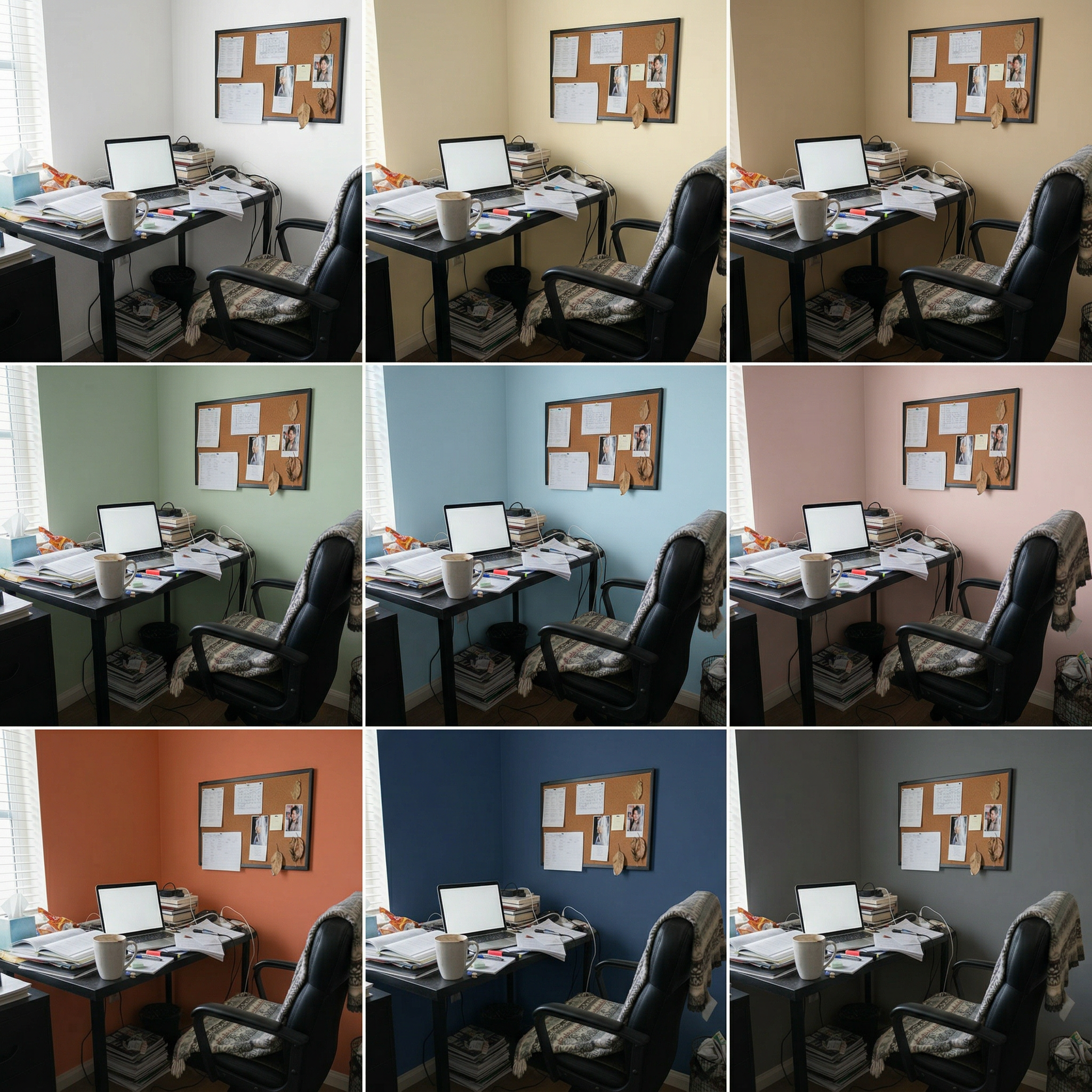After - Couleurs de Mur pour Bureau à Domicile — 9 Teintes Prévisualisées