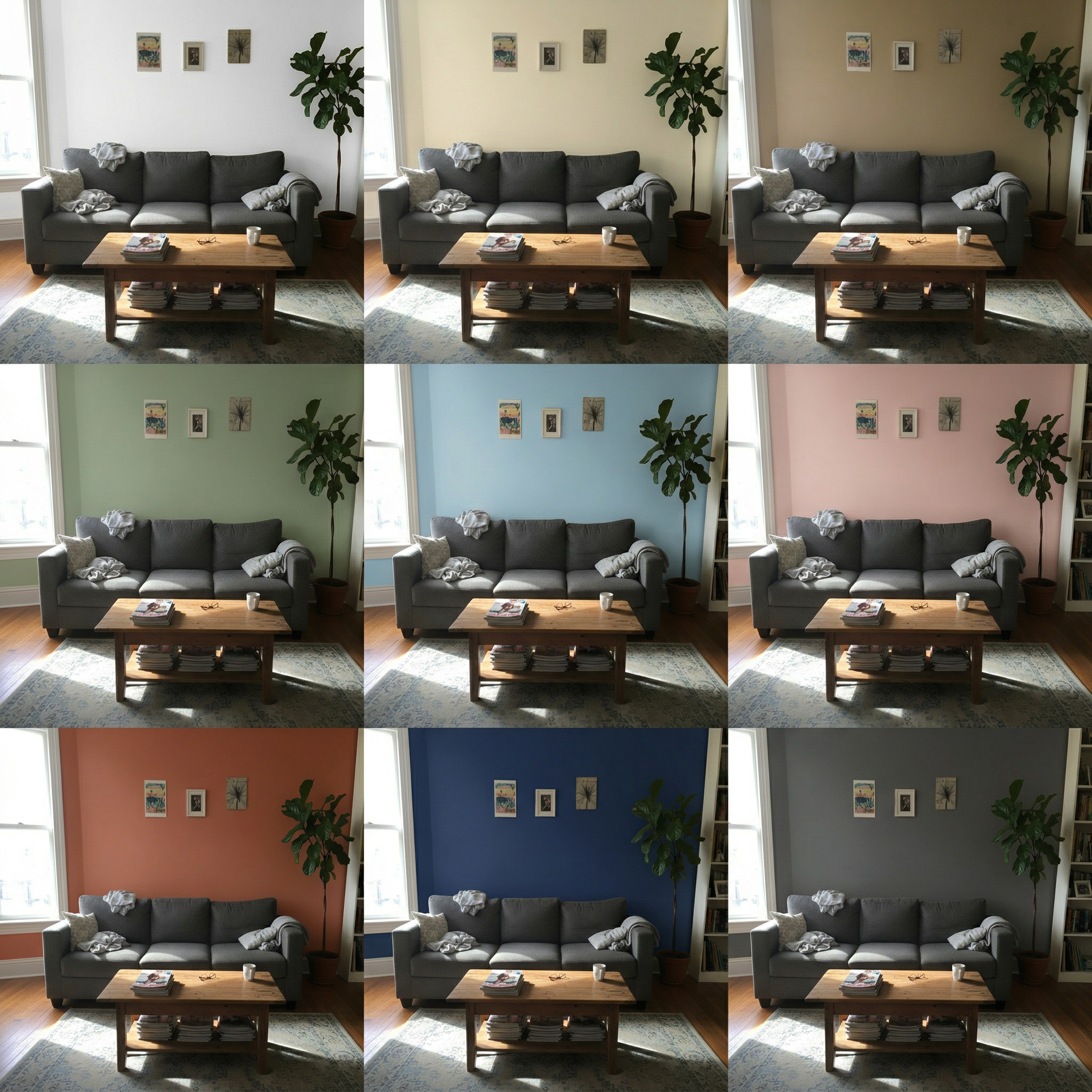 After - Couleurs de Mur pour Salon — 9 Teintes Prévisualisées